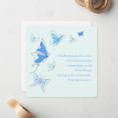 ベビーロス乳児ボーイブルー蝶ソン悔やみや弔慰 ノートカード (正面/裏面インサイチュ)