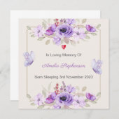 ベビーロス女の子フローラバタフライメモリアルフラットカード (正面/裏面)