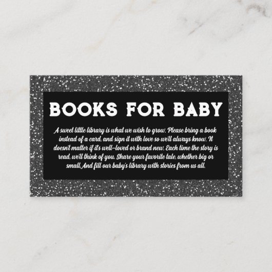 ベビーロックスター赤ちゃんシャワー用の本 エンクロージャーカード (正面)