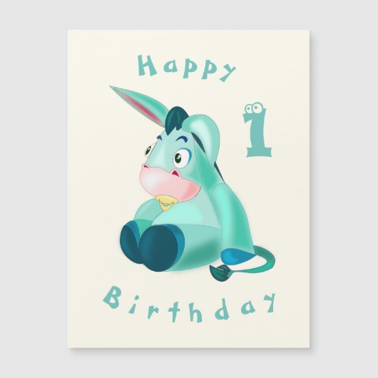 ベビーロバおもしろいー誕生日カード (正面)