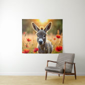 ベビーロバ平和自然赤ケシ畑 タペストリー (インサイチュ(横))