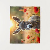 ベビーロバ平和自然赤ケシ畑 タペストリー (正面)