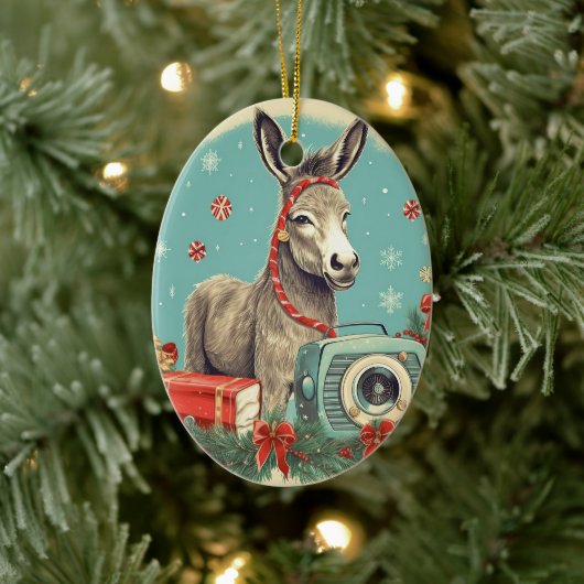 ベビーロバ族オーナメント、ロバ愛好家ギフト セラミックオーナメント (ツリー)