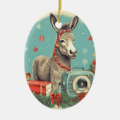 ベビーロバ族オーナメント、ロバ愛好家ギフト セラミックオーナメント (正面)