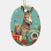 ベビーロバ族オーナメント、ロバ愛好家ギフト セラミックオーナメント (裏面)