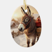 ベビーロバ族オーナメント、ロバ愛好家ギフト セラミックオーナメント (裏面)