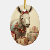 ベビーロバ族オーナメント、ロバ愛好家ギフト セラミックオーナメント (正面)