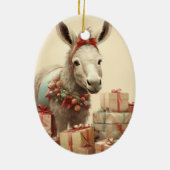 ベビーロバ族オーナメント、ロバ愛好家ギフト セラミックオーナメント (裏面)