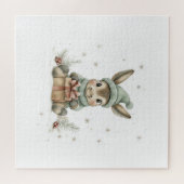 ベビーロバin Winter Santa Hat Gift 4 ジグソーパズル (横)