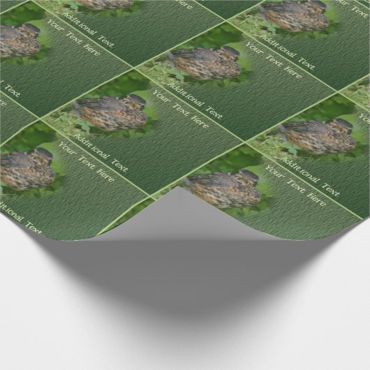 ベビーロビンウズラズバードパーソナライズされた自然 ラッピングペーパー (角)