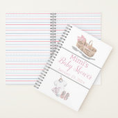 ベビーロムパーハットシューズガールベビーシャワーギフトリスト ノートブック (内側)