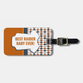 ベビーロングフランクオレンジパタアーガイルーンバッグラベル ラゲッジタグ (正面横)