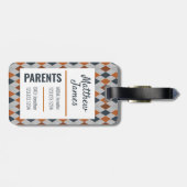 ベビーロングフランクオレンジパタアーガイルーンバッグラベル ラゲッジタグ (裏面横)