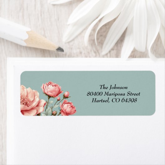 ベビーワイルドフラワーピンク赤ちゃんシャワー ラベル (インサイチュ)