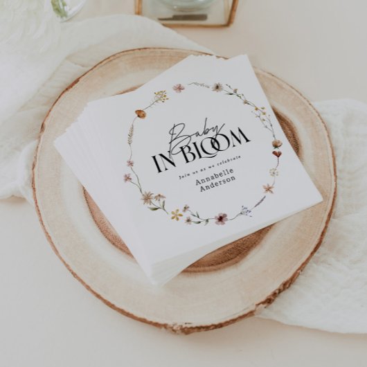 ベビーワイルドフラワーベイビーシャワー スタンダードカクテルナプキン