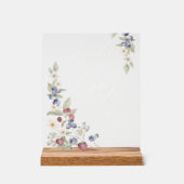 ベビーワイルドベリーと花のための赤ちゃんシャワー本 アクリルサイン (正面)