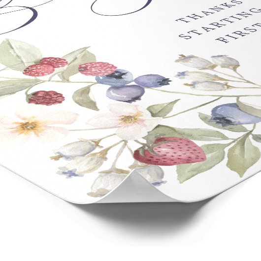 ベビーワイルドベリーと花のための赤ちゃんシャワー本 ポスター (角)