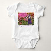 ベビーワンピース。おめでとうございます。 ocelot/genie ベビーボディスーツ (正面)