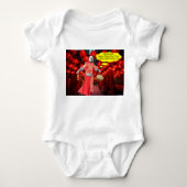 ベビーワンピース。新年中国のおめでとう。 panda/ma ベビーボディスーツ (正面)