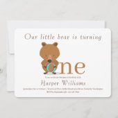 ベビーワンベアファースト誕生日 招待状 (正面)