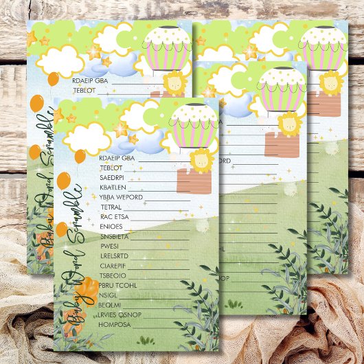 ベビーワードスクランブルアドベンチャー開始ホットエアバルーン