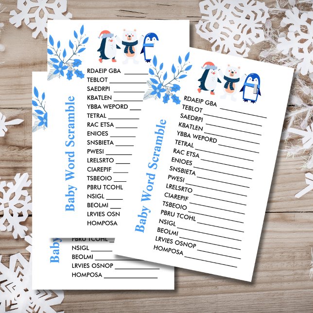 ベビーワードスクランブルゲーム冬の極熊ペンギン (クリエイターアップロード済み)