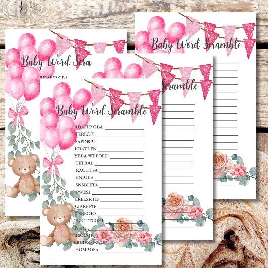 ベビーワードスクランブルスイートガールバルーンユーカリ