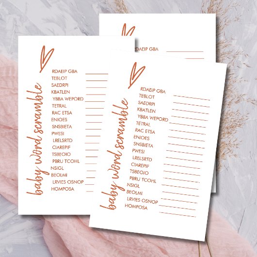 ベビーワードスクランブルボホハートテラコッタ