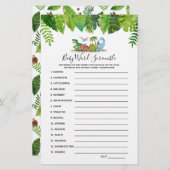 ベビーワードスクランブル恐竜の赤ちゃんシャワーゲーム (正面/裏面)