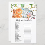 ベビーワードスクランブル赤ちゃんシャワーゲーム (正面/裏面)