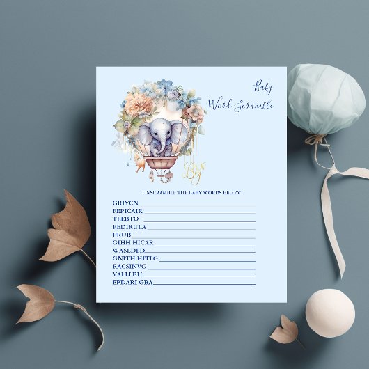 ベビーワードスクランブル赤ちゃんシャワーゲーム