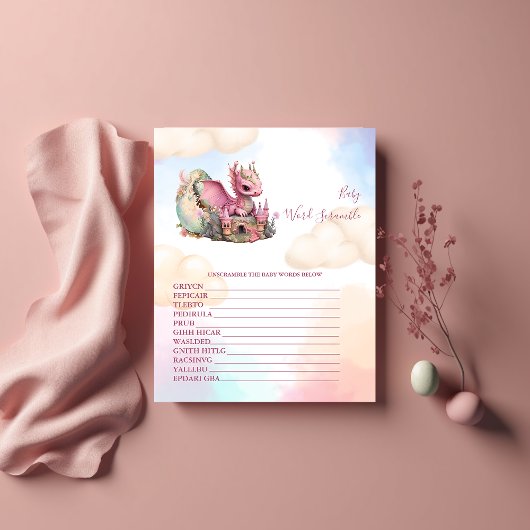 ベビーワードスクランブル赤ちゃんシャワーゲーム