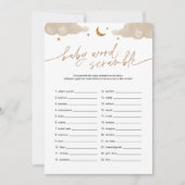 ベビーワードスクランブルtwinkleスター赤ちゃんシャワーゲーム 招待状 (正面)