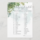 ベビーワードマッチUSA対イギリス緑のパーティーゲーム 招待状 (正面)