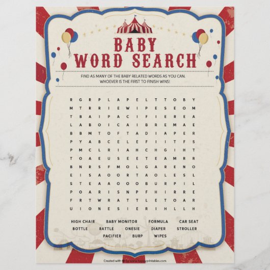 ベビーワード検索[サーカステーマ] レターヘッド (正面)