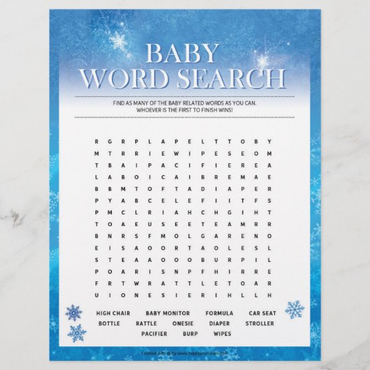 ベビーワード検索[Snowy Blue] レターヘッド (正面)