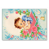 ベビーヴィンテージの女の子とバラカードの本を持って来る テーブルナンバー (裏面)