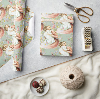 ベビーヴィンテージラッピング紙ブルー ラッピングペーパー