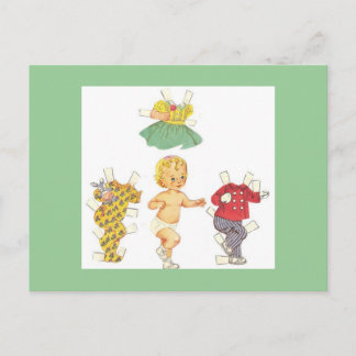 ベビーヴィンテージ紙ドールはがき ポストカード