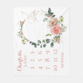 ベビーヶ月赤面フローラモノグラムのフリースブランケ フリースブランケット (正面)