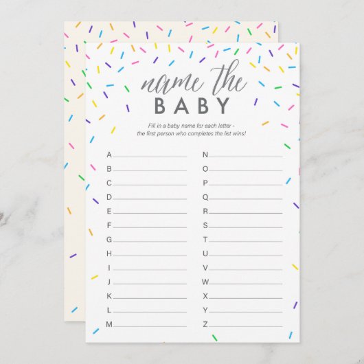 ベビー一流ABCのゲーム、ベビーの一流の出馬表 プログラム (正面/裏面)