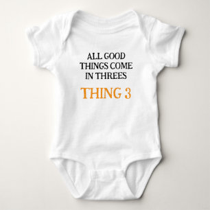 ベビー三つ子、三つおもしろい子ギフトアイディア、ニュートラル ベビーボディスーツ