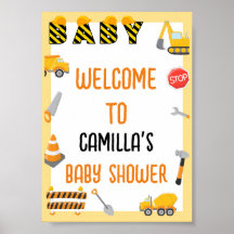 ベビー下の建築ベビーシャワーゲームサイン