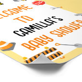 ベビー下の建築ベビーシャワーゲームサイン ポスター (角)