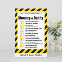 ベビー下建築ベビーシャワーゲームプリント