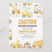 ベビー下建築ベビーシャワー 招待状 (正面/裏面)