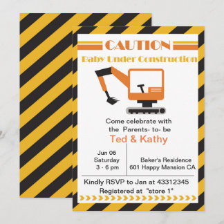 ベビー下建築ベビーシャワー 招待状