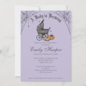 ベビー不気味はゴシック風のベビーシャワーを醸造している 招待状 (正面)