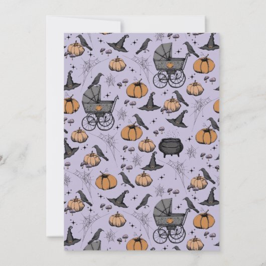 ベビー不気味はゴシック風のベビーシャワーを醸造している 招待状 (裏面)