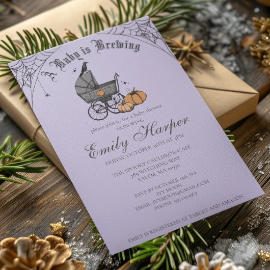 ベビー不気味はゴシック風のベビーシャワーを醸造している 招待状